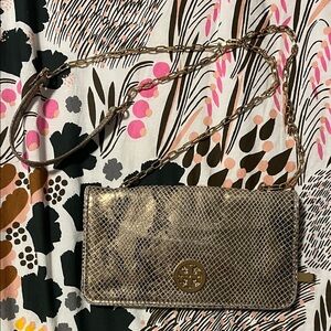 Tory Burch Shimmering Gold Crossbody Bag NWOT